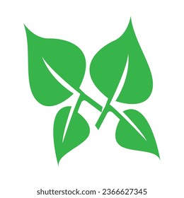 Green leaf logo. Vector design of gardens, plants and nature.
