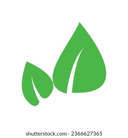Green leaf logo. Vector design of gardens, plants and nature.