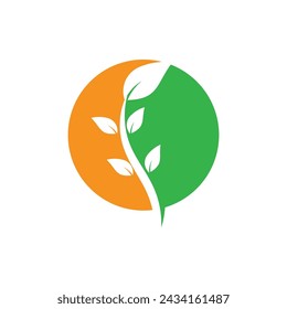 Green leaf logo vector element symbol template