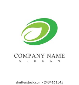 Green leaf logo vector element symbol template