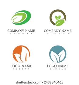 Green leaf logo vector element symbol template