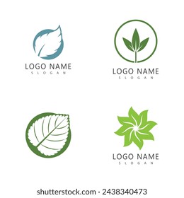 Green leaf logo vector element symbol template