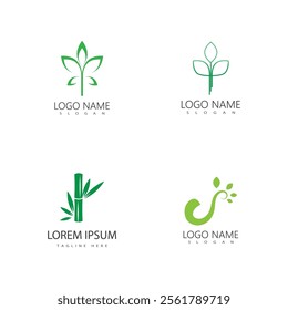 Green leaf logo vector element symbol template