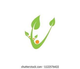 green leaf  logo vector icon