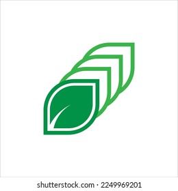 Green Leaf Logo Vector Icon