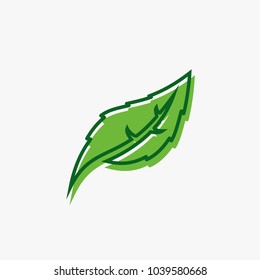 Green leaf logo vector illustration.