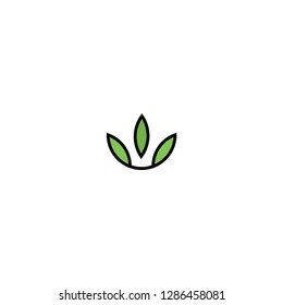 green leaf logo vector illustration template