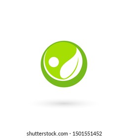 Green leaf logo vector Illustration design template