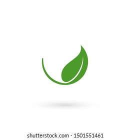 Green leaf logo vector Illustration design template