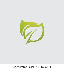 green leaf logo vector illustration 
