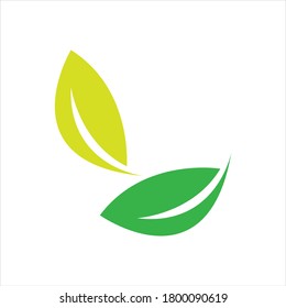 green leaf logo vector illustration design template