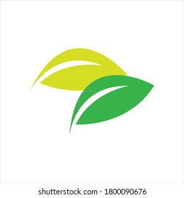 green leaf logo vector illustration design template