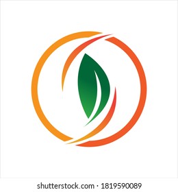 green leaf logo vector illustration design template