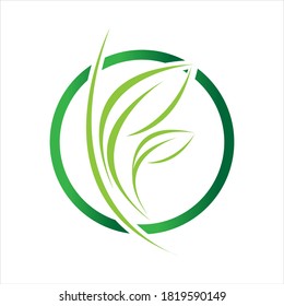 green leaf logo vector illustration design template