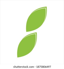 green leaf logo vector illustration design template