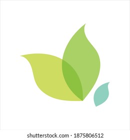 green leaf logo vector illustration design template