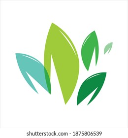 green leaf logo vector illustration design template