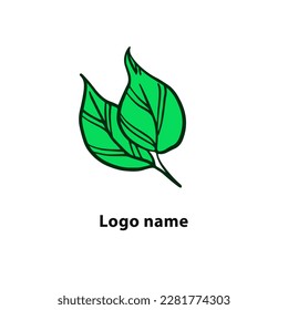  Logo de la hoja verde. Ilustración vectorial aislada.