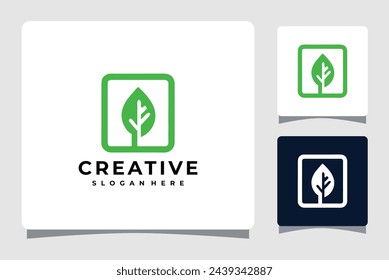 green leaf logo vector illustration design template