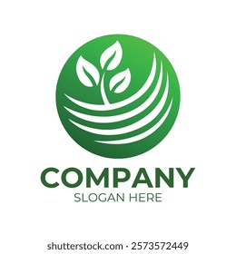 Green leaf logo vector Illustration design template