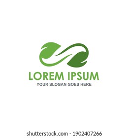 imagen vectorial del logotipo de la hoja verde