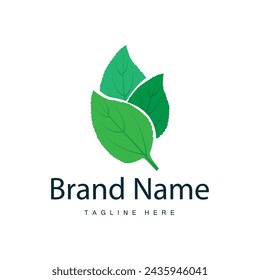 Green Leaf logo vector natural plant nature design icon leaf template illustration