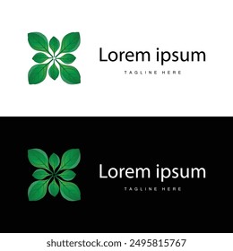 Green Leaf logo vector natural plant nature design icon leaf template illustration
