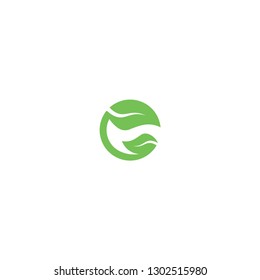 green leaf logo vector template
