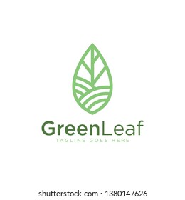 Green Leaf logo - Vector logo template