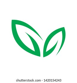 green leaf logo vector template 