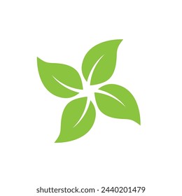 Green leaf logo vector template element symbol design