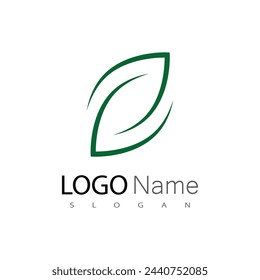 Green leaf logo vector template element symbol design