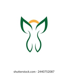 Green leaf logo vector template element symbol design