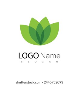 Green leaf logo vector template element symbol design