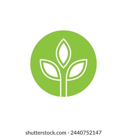 Green leaf logo vector template element symbol design
