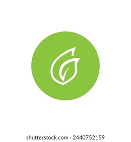 Green leaf logo vector template element symbol design