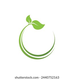 Green leaf logo vector template element symbol design
