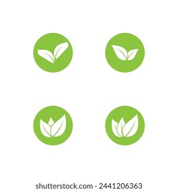 Green leaf logo vector template element symbol design