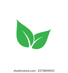 Green leaf logo vector template element symbol design