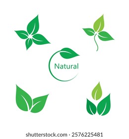 Green leaf logo vector template element symbol design