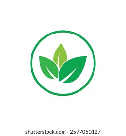 Green leaf logo vector template element symbol design