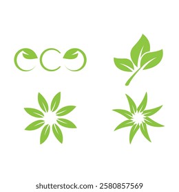 Green leaf logo vector template element symbol design