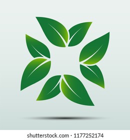 Green leaf logo,ecology nature.