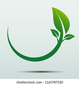 Green leaf logo,ecology nature.Vector illustration.