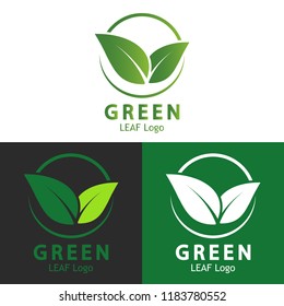 Green leaf logo,ecology nature.Vector illustration.