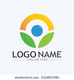 Logotipos de hoja verde ecología de hoja de árbol verde elemento vectorial