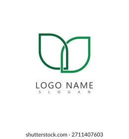 Grüne Blätter Logos, Vektorgrafik und Symbol