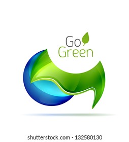 Green leaf modern concept. Vector nature green design template