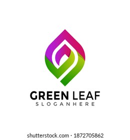 Hoja Verde Diseño Diseño Diseño Imágenes Vectoras de Logotipo Moderno Material de Ilustración