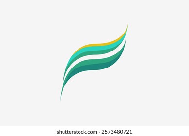 Green leaf modern minimalist full color logo